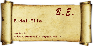 Budai Ella névjegykártya